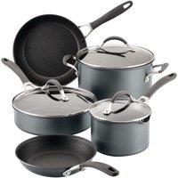 Circulon ScratchDefense Extreme Non-Stick Frying Pan, Saucepan, Saut & Stockpot Set - 5 Pieces in Grey