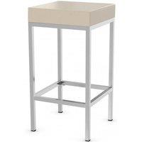 netfurniture Fernow Briushed Satin Frame Stool Fixed Height in Cream