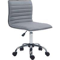 HOMCOM Armless Mid-Back Adjustable Office Chair with 360 Swivel in Light Grey