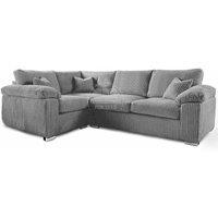 Furnishings For Less UK Delta Large 4 Seater Corner Sofa Left Hand Facing Jumbo Cord L Shape in Grey