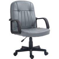 HOMCOM Swivel Executive Chair PU Leather Computer Desk Chair Office Furniture in Grey
