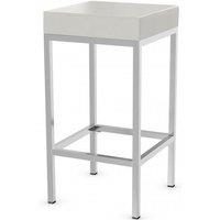 netfurniture Fernow Briushed Satin Frame Stool Fixed Height in White