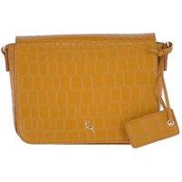 'Intenso Gialo' Croc-Embossed Leather Crossbody Bag