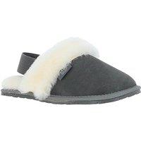 Fenland England Women's Real Sheepskin Slippers with Heel Strap in Grey | Size: 5-6