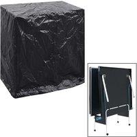 Berkfield Home Garden Furniture Cover Tabletennis Table 8 Eyelets 160x55x182cm in Black | Size: 160 x 55 x 182 cm