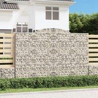 Berkfield Home Arched Gabion Baskets 2 pcs 300x50x200/220 cm Galvanised Iron in Silver