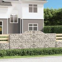 Berkfield Home Arched Gabion Baskets 12 pcs 300x50x120/140 cm Galvanised Iron in Silver
