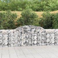 Berkfield Home Arched Gabion Baskets 8 pcs 300x30x80/100 cm Galvanised Iron in Silver