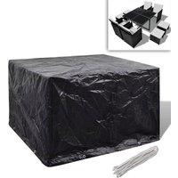 Berkfield Home Garden Furniture Cover 4 Person Poly Rattan Set 8 Eyelets 113 x 113cm in Black | Size: 113 x 113 cm