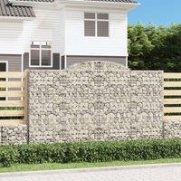 Berkfield Home Arched Gabion Baskets 4 pcs 300x50x180/200 cm Galvanised Iron in Silver
