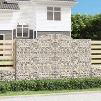 Berkfield Home Arched Gabion Baskets 3 pcs 300x50x180/200 cm Galvanised Iron in Silver