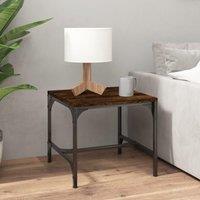 Berkfield Home Side Table Smoked Oak 40x40x35 cm Engineered Wood in Brown | Size: 40 x 40 x 35 cm