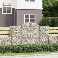Berkfield Home Arched Gabion Baskets 15 pcs 200x50x120/140 cm Galvanised Iron in Silver