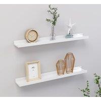 Berkfield Home Wall Shelves 2 pcs High Gloss White 60x9x3 cm | Size: 60 x 9 x 3 cm