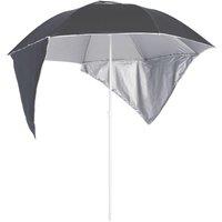 Berkfield Home Beach Umbrella with Side Walls Anthracite 215 cm in Black
