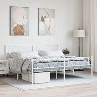 Berkfield Home Metal Bed Frame with Headboard & Footboard White 183x213 cm