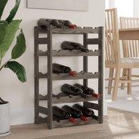Berkfield Home Wine Rack for 20 Bottles Grey Solid Wood Pine
