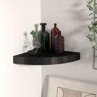 Berkfield Home Floating Corner Shelf Black 25x25x3.8 cm MDF