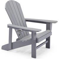 VonHaus Westport Reclining HDPE Adirondack Garden Chair in Grey | Size: 1 Pack