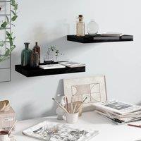 Berkfield Home Floating Wall Shelves 2 pcs High Gloss Black 40x23x3.8 cm MDF