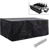 Garden Furniture Cover 8 Person Poly Rattan Set 10 Eyelets 229x113cm