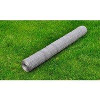 Chicken Wire Fence Galvanised Steel 25x0.5 m Silver
