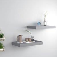 Berkfield Home Floating Wall Shelves 2 pcs Grey 40x23x3.8 cm MDF