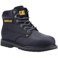Caterpillar Men's 'Powerplant S3' Leather Safety Boots in Black | Size: 8