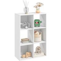 HOMCOM 3 tier 6 Cubes Storage Unit Particle Board Cabinet Bookcase Organiser in White