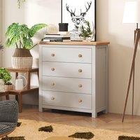 Cabinet Bits Argenta 4 Drawer Chest of Drawers Wood Knob in Light Grey
