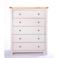 Cabinet Bits Argenta 5 Drawer Chest of Drawers Chrome Knob in Light Grey
