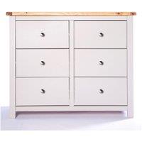 Cabinet Bits Argenta 6 Drawer Chest of Drawers Chrome Knob in Light Grey
