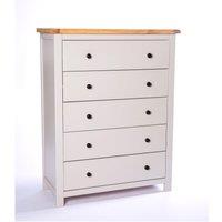 Cabinet Bits Argenta 5 Drawer Chest of Drawers Brass Knob in Light Grey