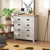 Cabinet Bits Argenta 4 Drawer Chest of Drawers Brass Cup Handle in Light Grey