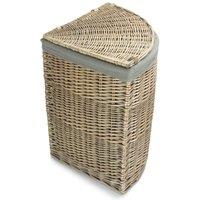 Red Hamper Large Antique Wash Corner Linen Basket with Grey Sage Lining