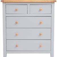 Cabinet Bits Argenta 5 Drawer Chest of Drawers Wood Knob in Light Grey