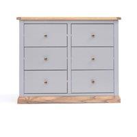 Cabinet Bits Bicarri 6 Drawer Chest of Drawers Brass Knob in Grey
