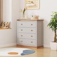 Cabinet Bits Bomporto 4 Drawer Chest of Drawers Wood Knob in Light Grey