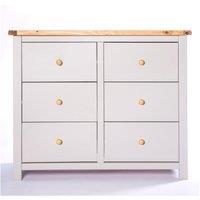 Cabinet Bits Argenta 6 Drawer Chest of Drawers Wood Knob in Light Grey