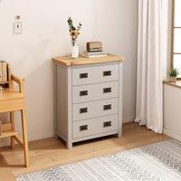 Cabinet Bits Argenta 4 Drawer Chest of Drawers Bras Drop Handle in Light Grey