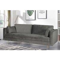 Furniture Maxi Avery Velvet 3 Seater Sofa with 2 Scatter Cushions in Grey