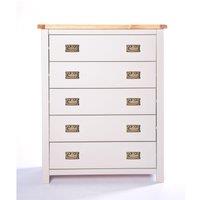 Cabinet Bits Argenta 5 Drawer Chest of Drawers Bras Drop Handle in Light Grey