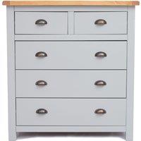 Cabinet Bits Argenta 5 Drawer Chest of Drawers Brass Cup Handle in Light Grey