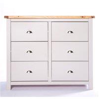 Cabinet Bits Argenta 6 Drawer Chest of Drawers Chrome Cup Handle in Light Grey