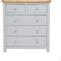 Cabinet Bits Argenta 5 Drawer Chest of Drawers Chrome Knob in Light Grey