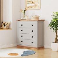 Cabinet Bits Bomporto 4 Drawer Chest of Drawers Brass Knob in Light Grey