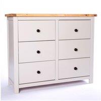 Cabinet Bits Argenta 6 Drawer Chest of Drawers Brass Knob in Light Grey