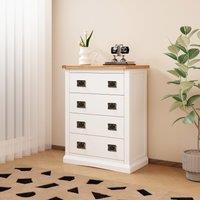 Cabinet Bits Cosenza 4 Drawer Chest of Drawers Bras Drop Handle in Off-White