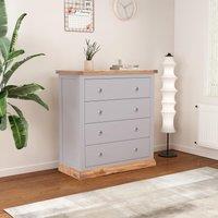 Cabinet Bits Biccari 4 Drawer Chest of Drawers Chrome Knob in Grey