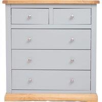 Cabinet Bits Bomporto 5 Drawer Chest of Drawers Chrome Knob in Light Grey